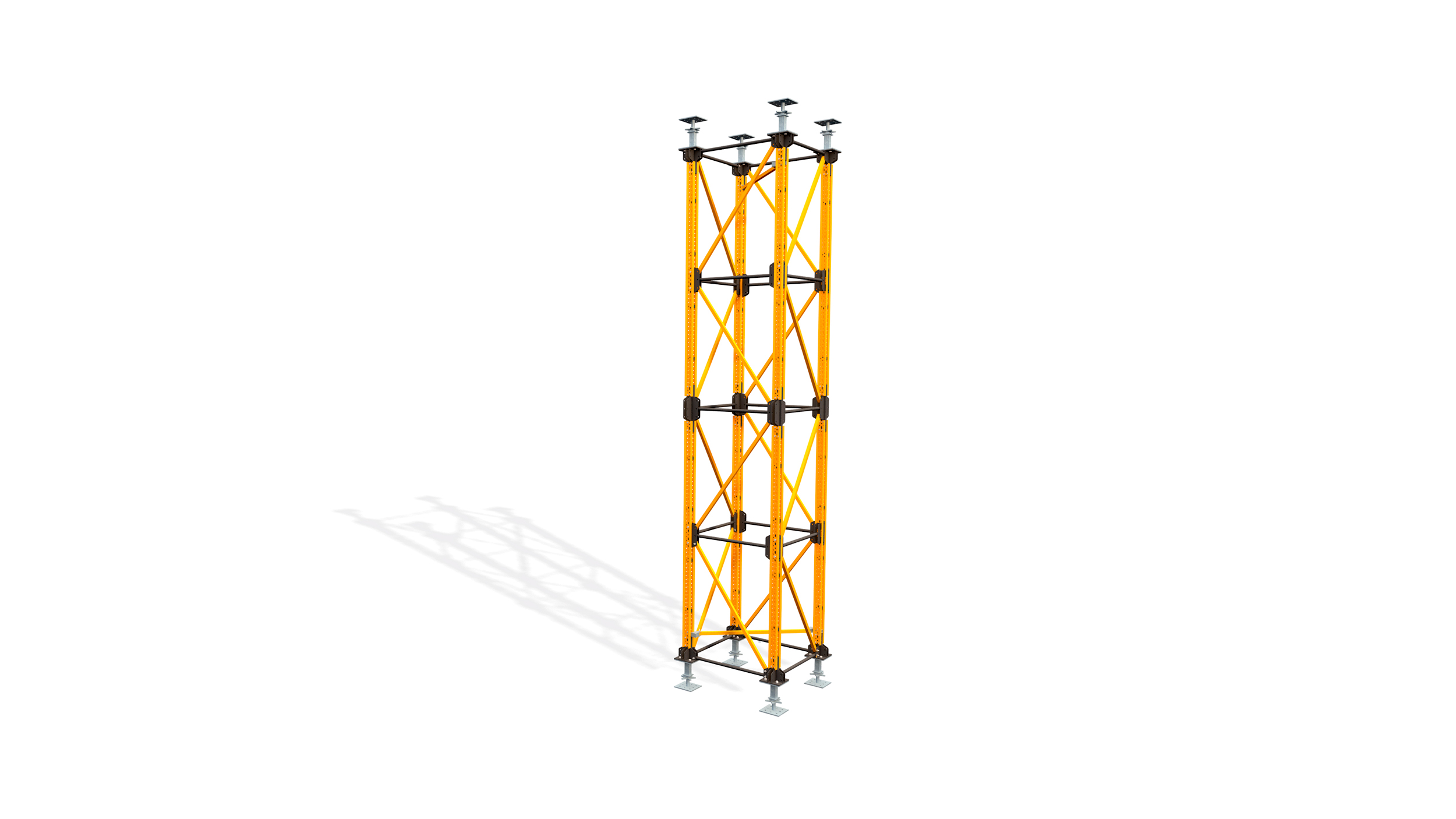 Der ultimative Schwerlast-Stützturm für den Tiefbau. Highlights: wenige Bauteile für vielfältige Traggerüstkonfigurationen, schneller und sicherer Aufbau vor Ort.