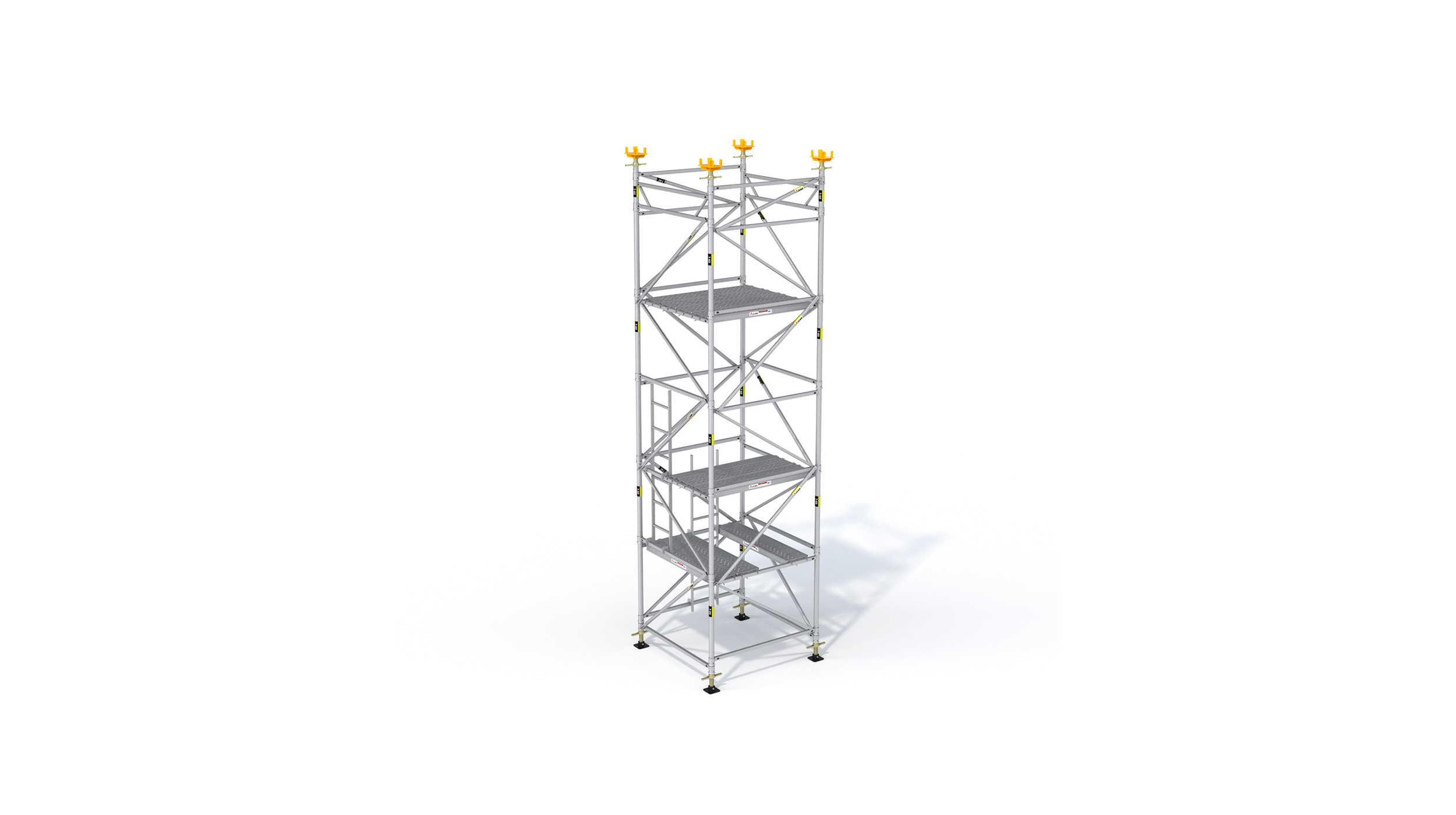 Wirtschaftlicher Traggerüstturm, der insbesondere für den Brückenbau und spezielle Anwendungen im Industrie- und Hochbau konzipiert ist.