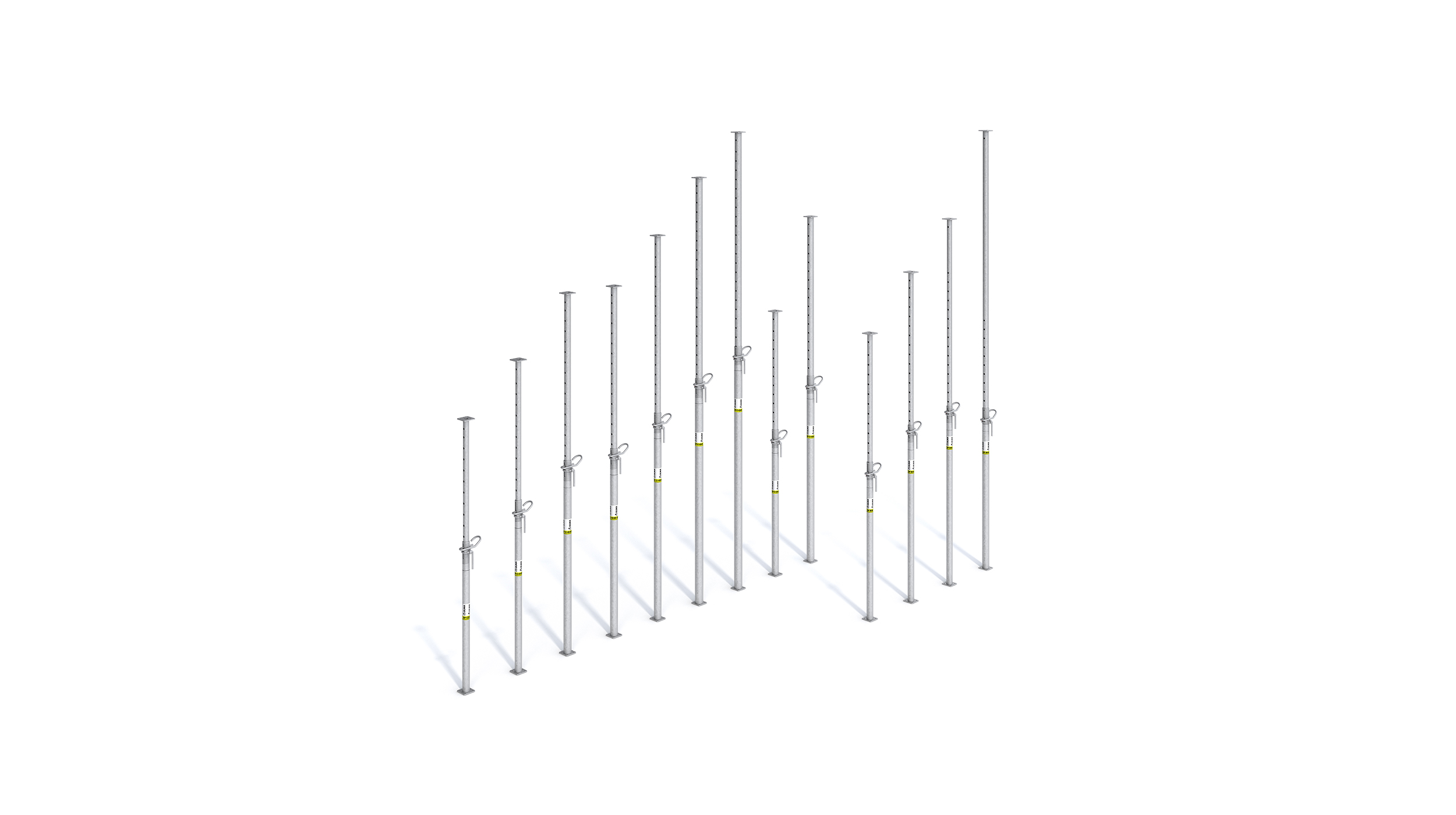 Die ULMA Deckenstützen EP aus Stahl dienen als Abstützung von Deckenschalungen und anderen Konstruktionen für den Gewerbe- und Wohnungsbau.