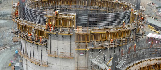 ENKOFORM VMK Trägerschalung für den Bau von Rundwänden.